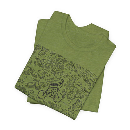 Mountain Biker Guy Graphic Tee — Adventure Trail Illustration T-Shirt