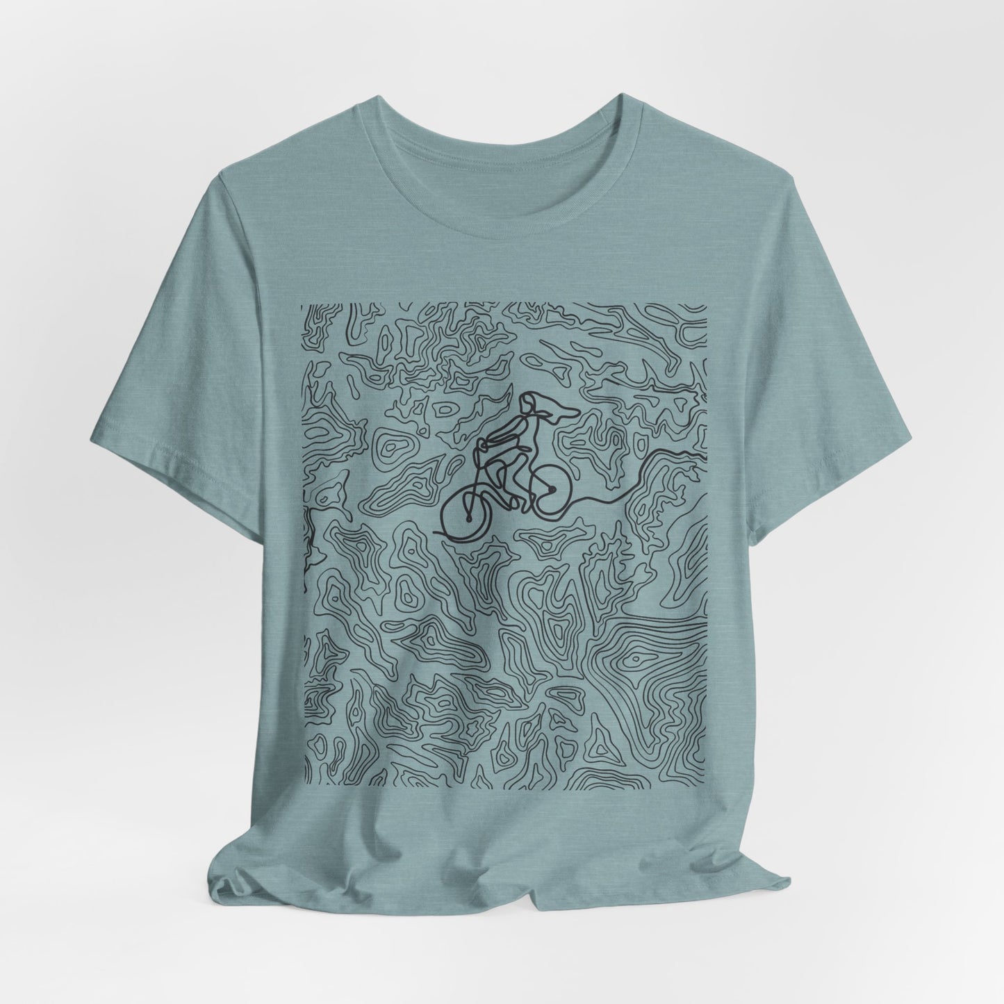 Mountain Biker Gal Graphic Tee — Adventure Trail Illustration T-Shirt