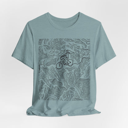 Mountain Biker Gal Graphic Tee — Adventure Trail Illustration T-Shirt