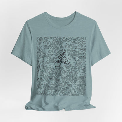 Mountain Biker Guy Graphic Tee — Adventure Trail Illustration T-Shirt