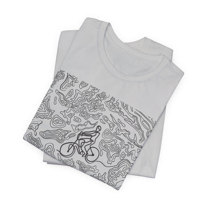 Mountain Biker Guy Graphic Tee — Adventure Trail Illustration T-Shirt