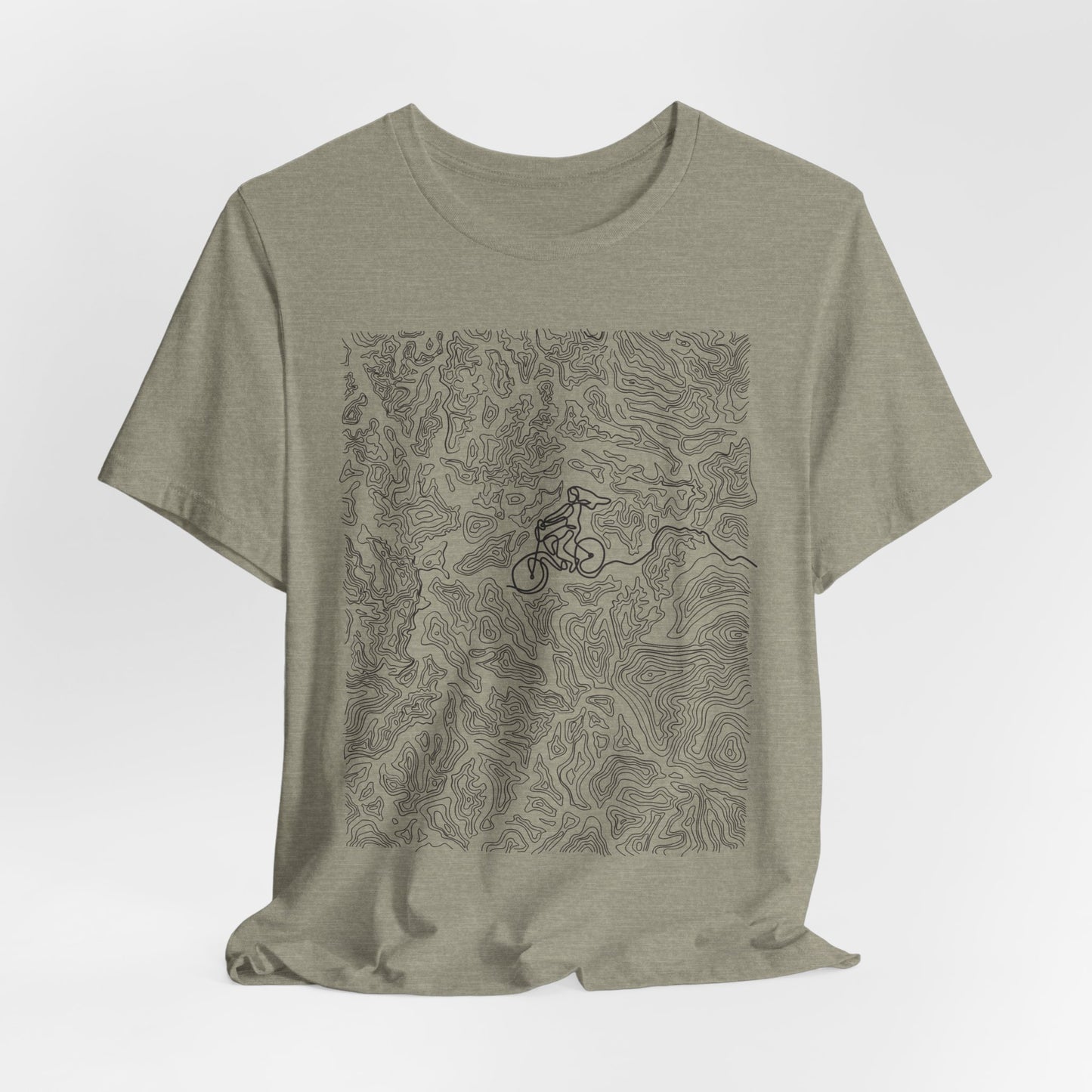 Mountain Biker Gal Graphic Tee — Adventure Trail Illustration T-Shirt