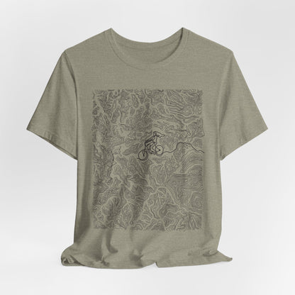 Mountain Biker Gal Graphic Tee — Adventure Trail Illustration T-Shirt