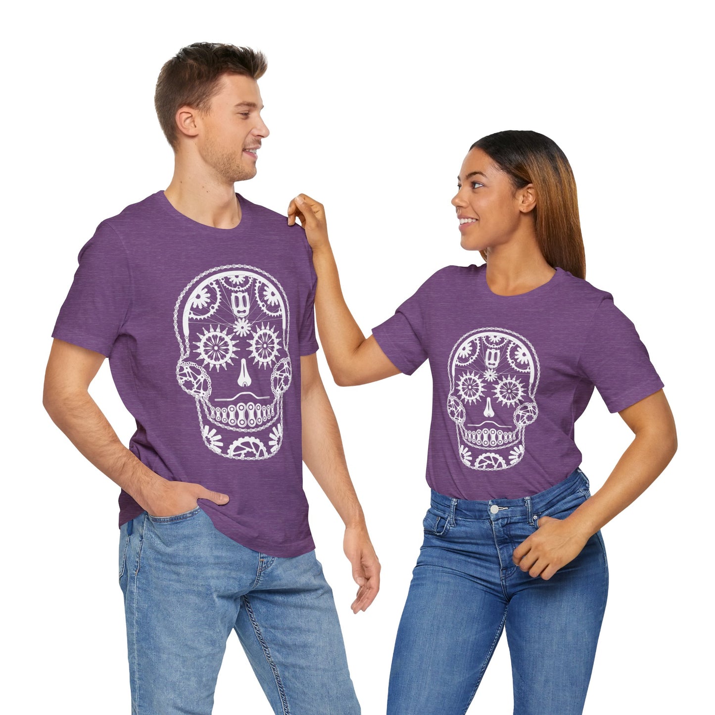 Bike Part Sugar Skull - Unisex Short Sleeve Tee