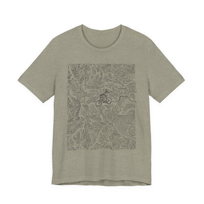 Mountain Biker Gal Graphic Tee — Adventure Trail Illustration T-Shirt
