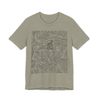 Mountain Biker Guy Graphic Tee — Adventure Trail Illustration T-Shirt