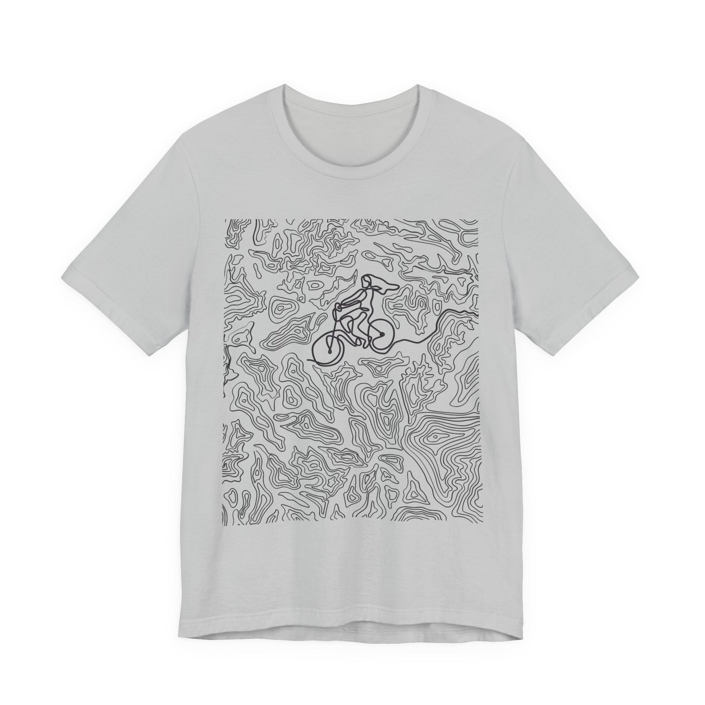 Mountain Biker Gal Graphic Tee — Adventure Trail Illustration T-Shirt