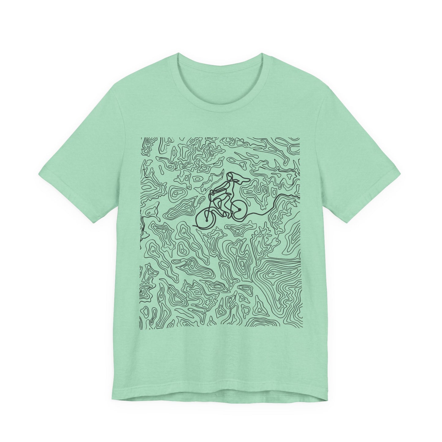 Mountain Biker Gal Graphic Tee — Adventure Trail Illustration T-Shirt