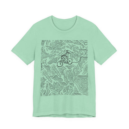 Mountain Biker Gal Graphic Tee — Adventure Trail Illustration T-Shirt