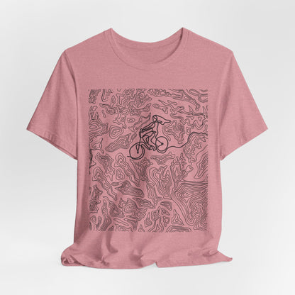 Mountain Biker Gal Graphic Tee — Adventure Trail Illustration T-Shirt