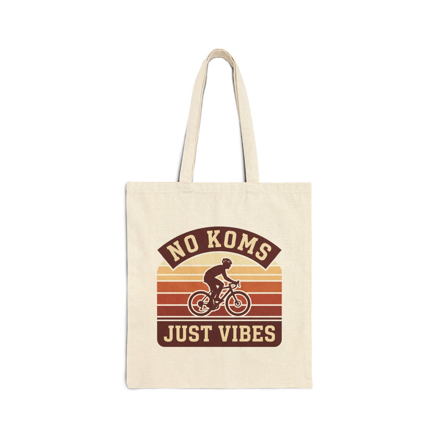 Tote Bag — "No KOMs Just Vibes" Retro Cycling Canvas Tote