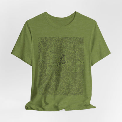 Mountain Biker Guy Graphic Tee — Adventure Trail Illustration T-Shirt
