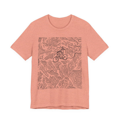 Mountain Biker Gal Graphic Tee — Adventure Trail Illustration T-Shirt