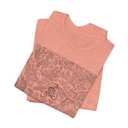 Mountain Biker Gal Graphic Tee — Adventure Trail Illustration T-Shirt