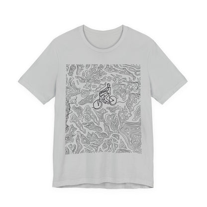 Mountain Biker Guy Graphic Tee — Adventure Trail Illustration T-Shirt