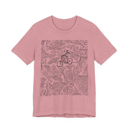 Mountain Biker Gal Graphic Tee — Adventure Trail Illustration T-Shirt