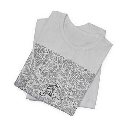 Mountain Biker Gal Graphic Tee — Adventure Trail Illustration T-Shirt