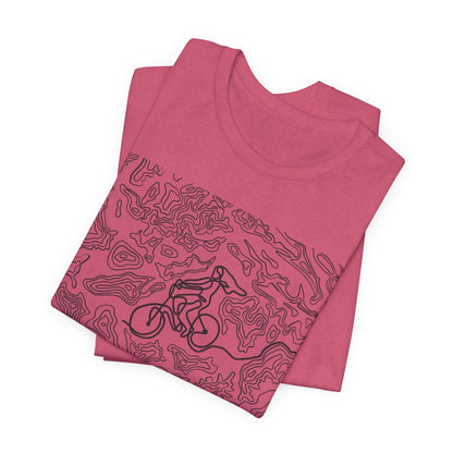 Mountain Biker Gal Graphic Tee — Adventure Trail Illustration T-Shirt