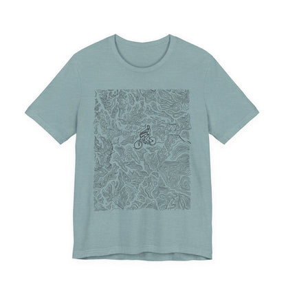 Mountain Biker Guy Graphic Tee — Adventure Trail Illustration T-Shirt