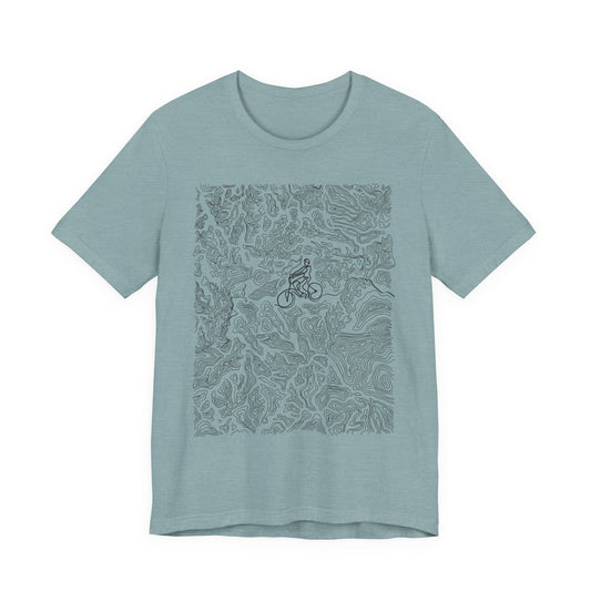 Mountain Biker Guy Graphic Tee — Adventure Trail Illustration T-Shirt