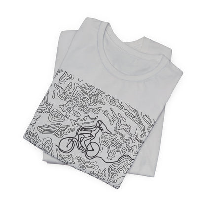 Mountain Biker Gal Graphic Tee — Adventure Trail Illustration T-Shirt