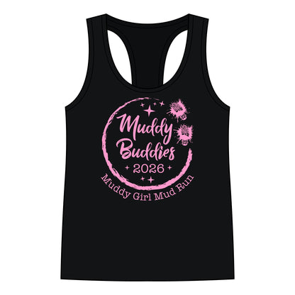 Muddy Buddies 2026 Women’s Racerback Tank Top — Muddy Girl Mud Run Tee