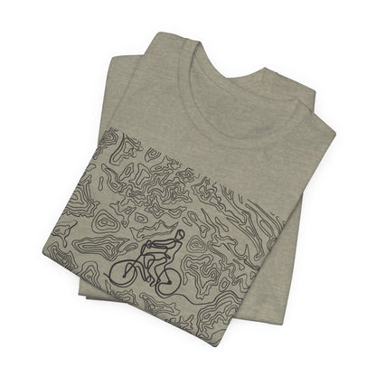 Mountain Biker Guy Graphic Tee — Adventure Trail Illustration T-Shirt