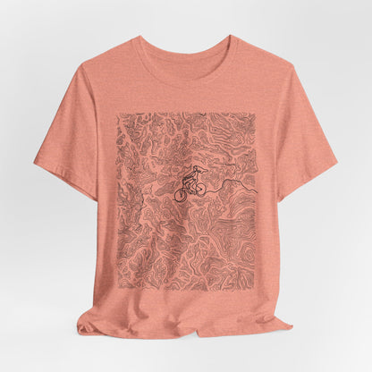 Mountain Biker Gal Graphic Tee — Adventure Trail Illustration T-Shirt