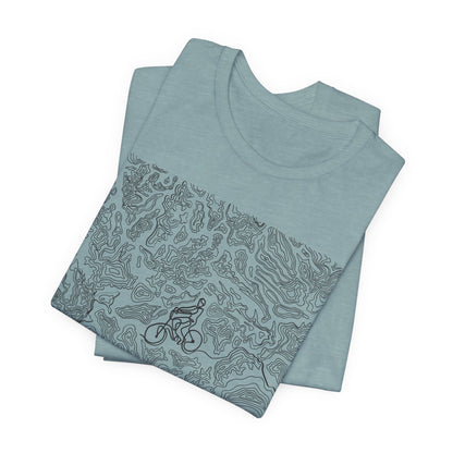 Mountain Biker Guy Graphic Tee — Adventure Trail Illustration T-Shirt