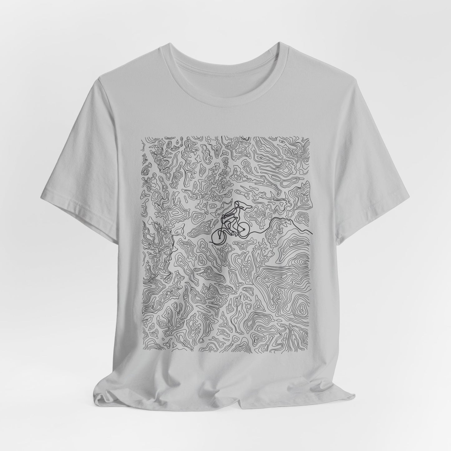 Mountain Biker Gal Graphic Tee — Adventure Trail Illustration T-Shirt