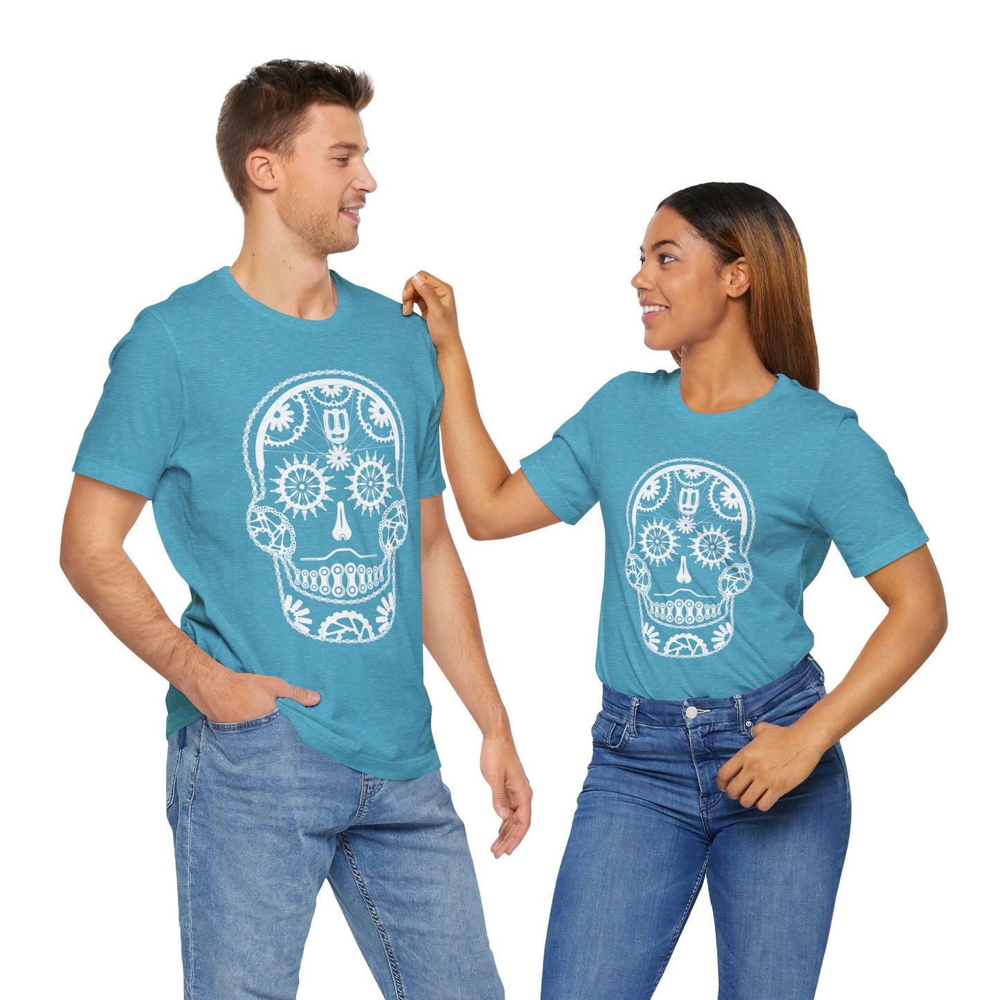 Bike Part Sugar Skull - Unisex Short Sleeve Tee