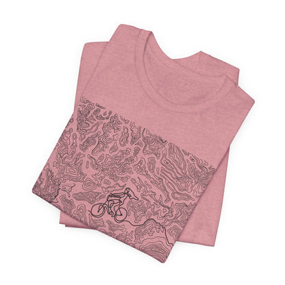 Mountain Biker Gal Graphic Tee — Adventure Trail Illustration T-Shirt