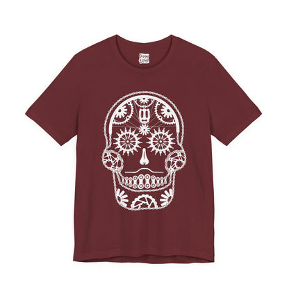 Bike Part Sugar Skull - Unisex Jersey Short Sleeve Tee