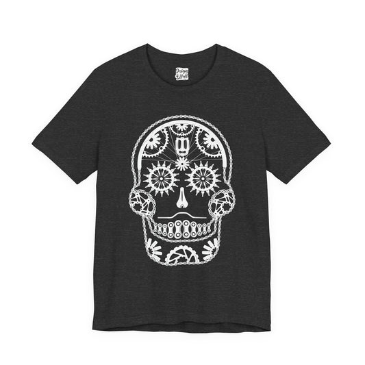 Bike Part Sugar Skull - Unisex Jersey Short Sleeve Tee