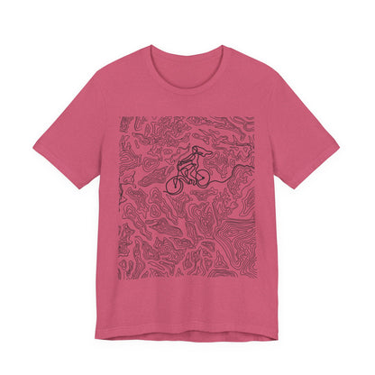 Mountain Biker Gal Graphic Tee — Adventure Trail Illustration T-Shirt