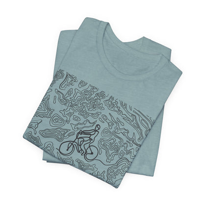 Mountain Biker Guy Graphic Tee — Adventure Trail Illustration T-Shirt
