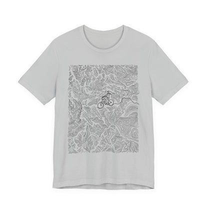 Mountain Biker Gal Graphic Tee — Adventure Trail Illustration T-Shirt