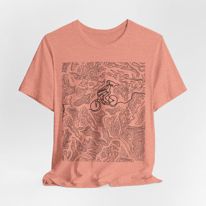 Mountain Biker Gal Graphic Tee — Adventure Trail Illustration T-Shirt