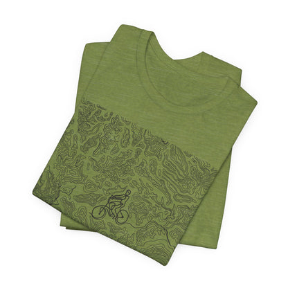 Mountain Biker Guy Graphic Tee — Adventure Trail Illustration T-Shirt