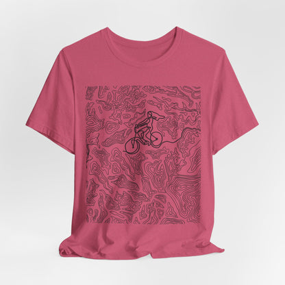 Mountain Biker Gal Graphic Tee — Adventure Trail Illustration T-Shirt