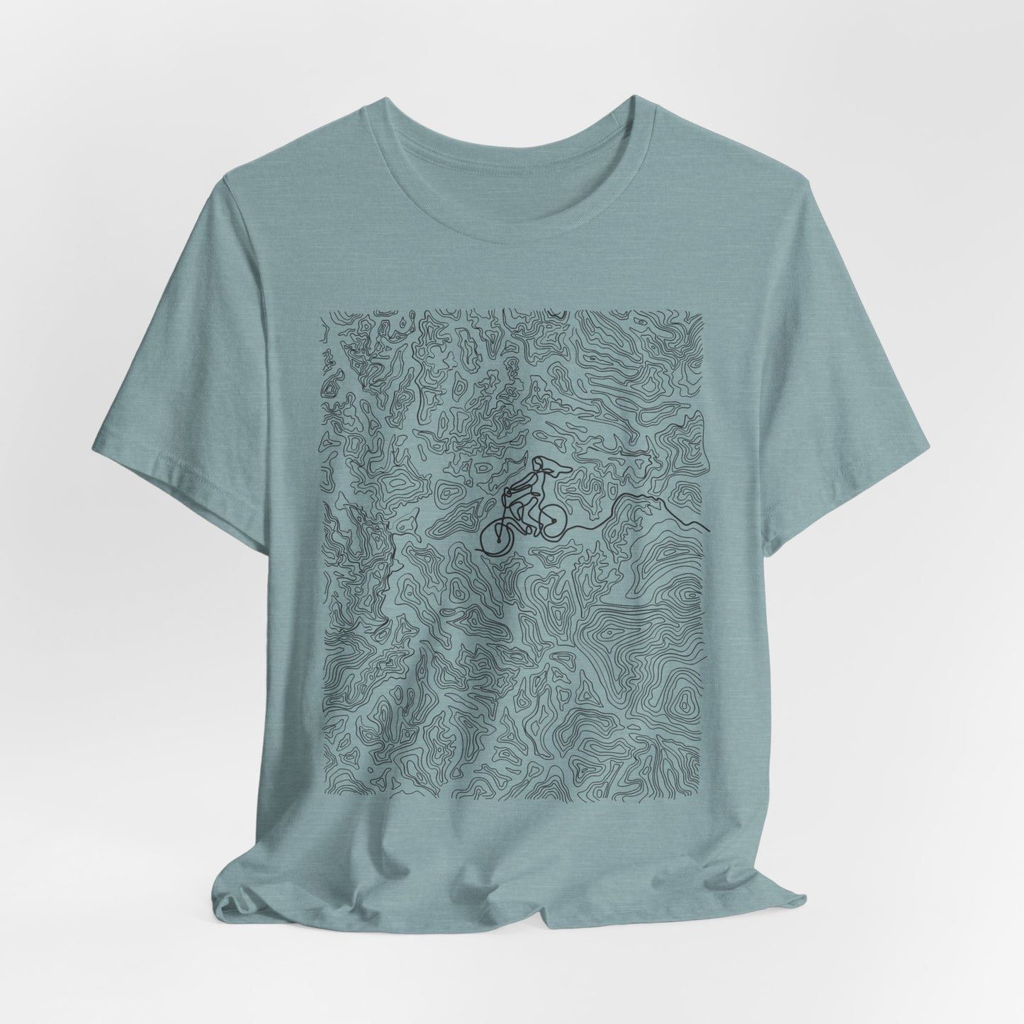Mountain Biker Gal Graphic Tee — Adventure Trail Illustration T-Shirt
