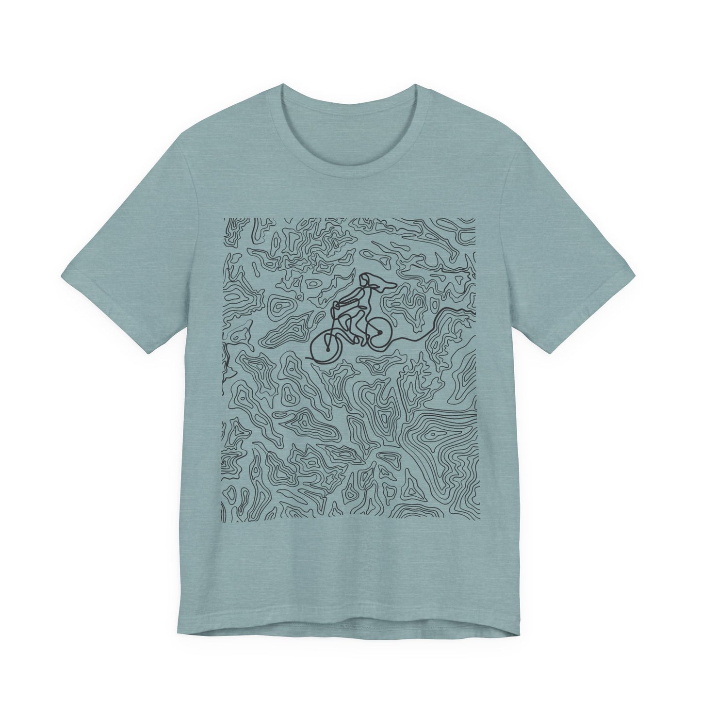 Mountain Biker Gal Graphic Tee — Adventure Trail Illustration T-Shirt
