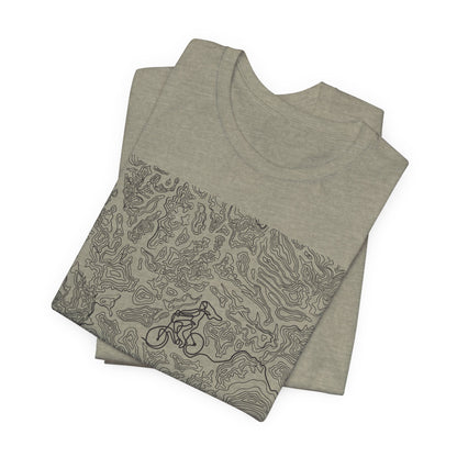 Mountain Biker Gal Graphic Tee — Adventure Trail Illustration T-Shirt
