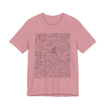 Mountain Biker Gal Graphic Tee — Adventure Trail Illustration T-Shirt