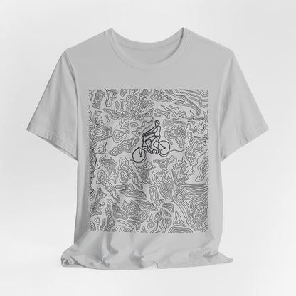 Mountain Biker Guy Graphic Tee — Adventure Trail Illustration T-Shirt