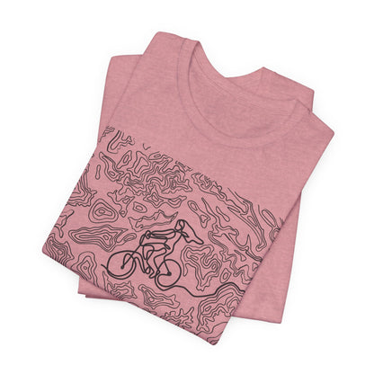 Mountain Biker Gal Graphic Tee — Adventure Trail Illustration T-Shirt