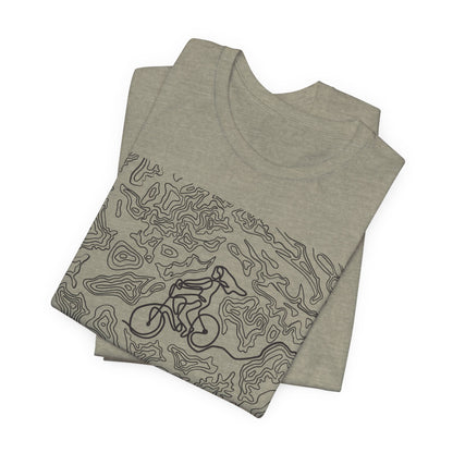 Mountain Biker Gal Graphic Tee — Adventure Trail Illustration T-Shirt