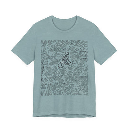 Mountain Biker Guy Graphic Tee — Adventure Trail Illustration T-Shirt