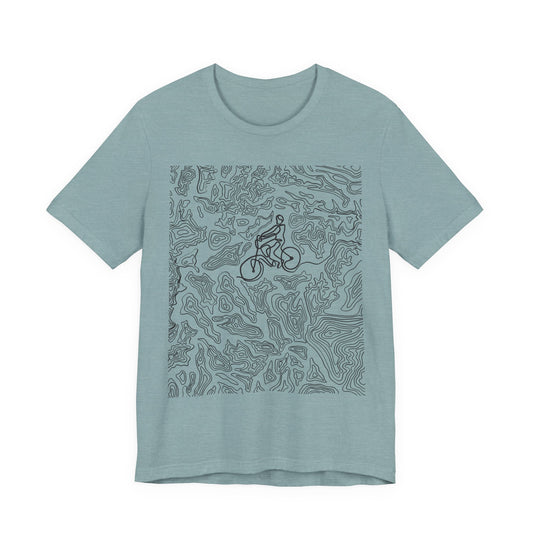 Mountain Biker Guy Graphic Tee — Adventure Trail Illustration T-Shirt