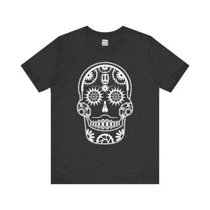 Bike Part Sugar Skull - Unisex Short Sleeve Tee